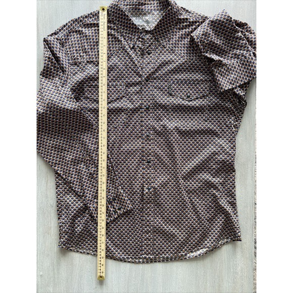 Cinch Men's SZ XXL Modern Fit Blue Pattern Pearl Snap Western Long Sleeve Shirt - Picture 8 of 9